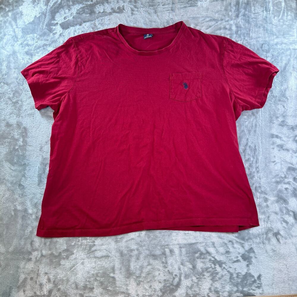 US Polo Assn T Shirt Mens 3XL Red Pocket Short Sleeve Small Embroidered Logo